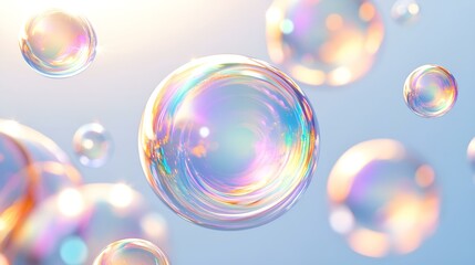 Ethereal Symphony of Iridescent Bubbles in the Air