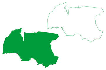 Obraz premium Caririacu municipality (Ceará state, Municipalities of Brazil, Federative Republic of Brazil) map vector illustration, scribble sketch Caririaçu map