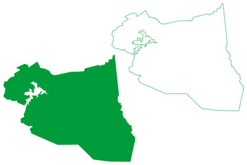 Carire municipality (Ceará state, Municipalities of Brazil, Federative Republic of Brazil) map vector illustration, scribble sketch Cariré map