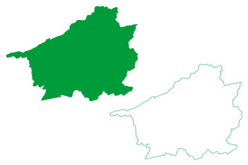 Carius municipality (Ceará state, Municipalities of Brazil, Federative Republic of Brazil) map vector illustration, scribble sketch Cariús map