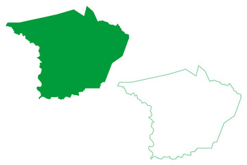 Crateus municipality (Ceará state, Municipalities of Brazil, Federative Republic of Brazil) map vector illustration, scribble sketch Crateús map