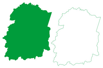 Deputado Irapuan Pinheiro municipality (Ceará state, Municipalities of Brazil, Federative Republic of Brazil) map vector illustration, scribble sketch map
