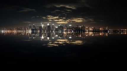Obraz premium Stunning nighttime cityscape of warsaw, poland s capital, drenched in urban lights and vibes