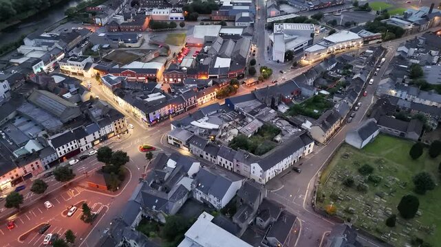 Aerial view of Strabane in Northern Ireland