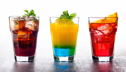 Colorful cocktail on a white background
