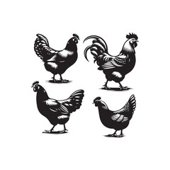 Unique hen silhouette for artistic and modern uses - Hen black vector

