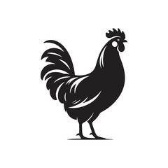 Detailed hen silhouette for creative media purposes - Hen illustration - minimallest hen vector
