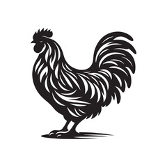 Minimalistic hen silhouette for creative digital designs - Hen illustration - minimallest hen vector
