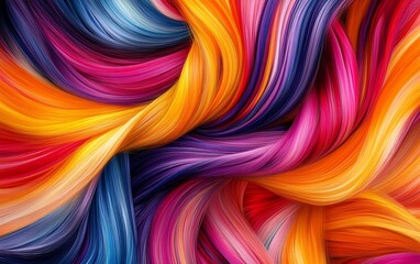 Colorful Abstract Braided Hair Art in Vibrant Primary Colors