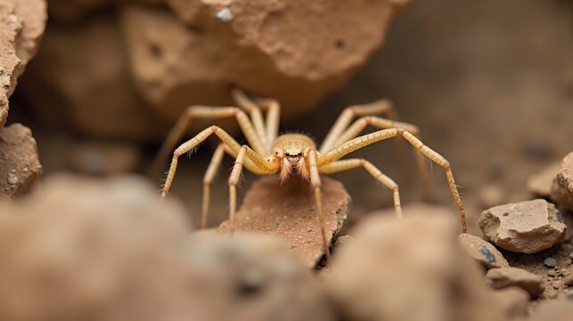 Close-up of a Camel Spider in a Rocky Desert Habitat