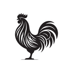 Unique hen silhouette for creative media purposes - Hen black vector
