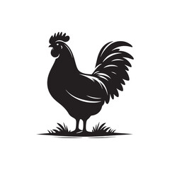 Captivating hen silhouette for innovative artistic applications - Hen black vector
