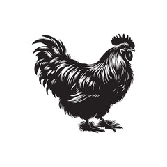 Stylish hen silhouette for modern artistic purposes - Hen black vector
