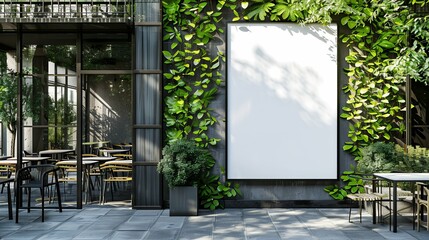Clean White Paper Poster Mockup Displayed Outside Building for Outdoor Advertising, Custom Branding, and Professional Marketing Design in Urban Environment