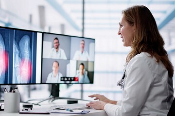 Fototapeta premium Medical Doctor Video Conference Technology