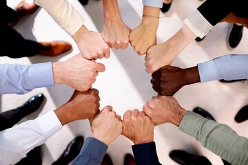 Diverse Multicultural Hand Stack In Circle