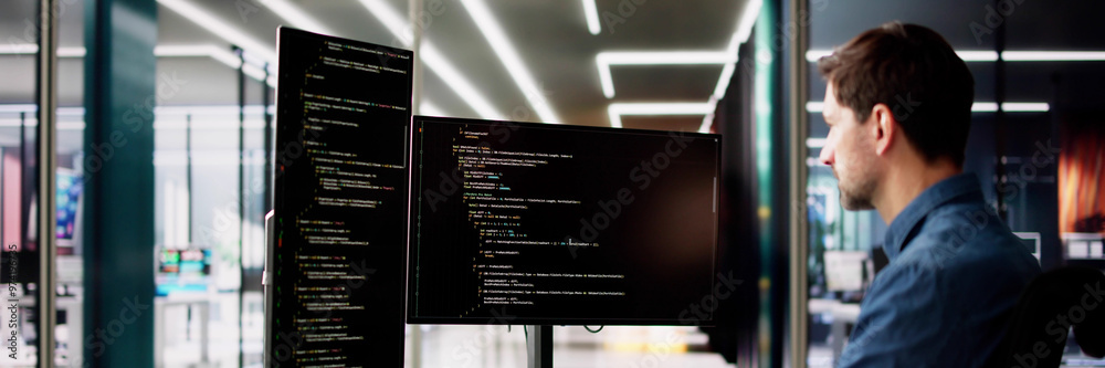 Poster Web Developer Looking At Code