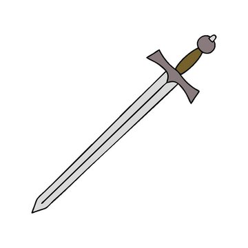 hand drawn quirky cartoon sword