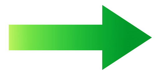 Obraz premium 矢印 アロー 緑 横 右 素材 あしらい パーツ 方向 横向き 右向き 直進 移動 スピード 案内 標識 誘導 順路 順番 指示 転送 シンプル 白背景 白バック 透過