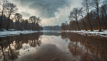Rivi&egrave;re d'hiver sereine