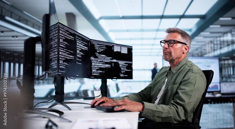 Leinwandbilder web developer looking at code