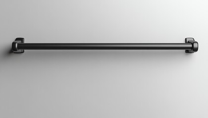 Black Metal Towel Bar Mounted on a White Wall