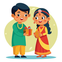 Bhai Dooj vector graphics Illustration Art Design 