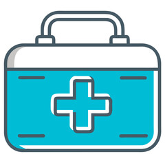 Obraz premium First Aid Kit Icon, Blue Vector for Emergency and Safety 