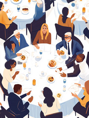 Diverse Business Meeting Over Lunch