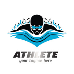 swimmer logo, swimming sports logo