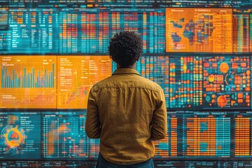 Business analysts dissecting data dashboards