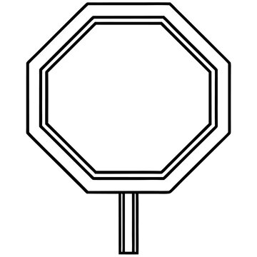 recommend clip art: stop sign outline coloring book page line art drawing