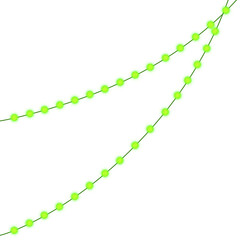 Green Christmas Lights, Isolated on White