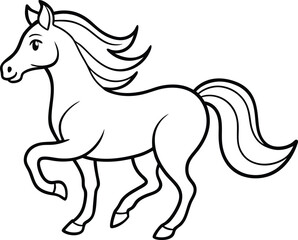Horse Running Coloring Book for Kids Fun and Creative Coloring Pages
