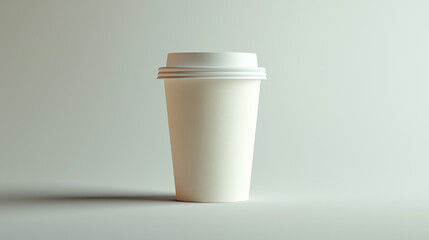 White plain blank paper cup, coffee or tea takeaway cup mockup to place your logo or design.