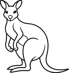 Kangaroo with a Joey in Its Pouch Coloring Fun for Kids
