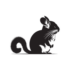 Stylish chinchilla silhouette for versatile print media - Chinchilla black vector
