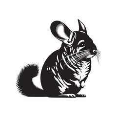 Simplified chinchilla silhouette for versatile media projects - Chinchilla illustration - minimallest chinchilla vector
