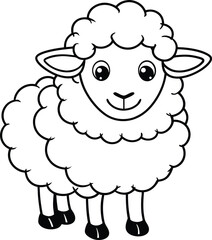 Adorable Sheep with Fluffy Wool Coloring Book
