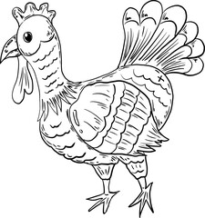 sketch turkey chicken thanksgiving