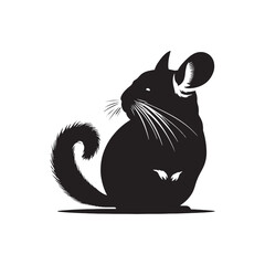 Detailed chinchilla silhouette for modern digital artwork - Chinchilla illustration - minimallest chinchilla vector
