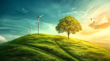 Obraz premium Green innovation in renewable energy,