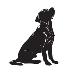 Dog silhouette collection vector. Dog in various poses and activities like jumping, sitting, running, playing, and standing. Silhouette black puppies, pet dog vector isolated on a white background