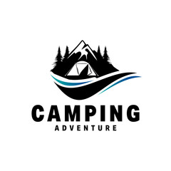 camping adventure logo vector illustration design