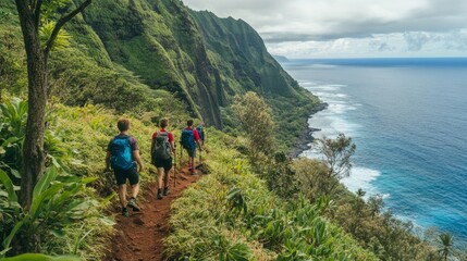 Hikers exploring a hidden trail on Hawaii Island surrounded by untouched nature