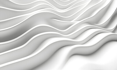 Fototapeta premium Minimalist style pure white wave world wallpaper