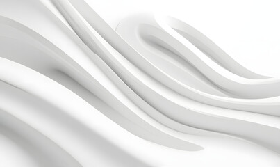 Obraz premium Minimalist style pure white wave world wallpaper