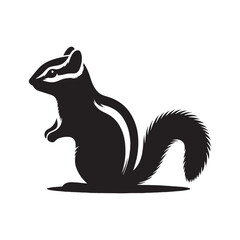 Captivating chipmunk silhouette for unique media projects - Chipmunk black vector
