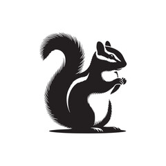 Elegant chipmunk silhouette for digital and print applications - Chipmunk black vector
