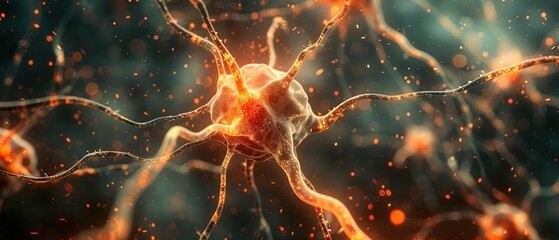 Conceptual abstraction of brain neurons. Insight concept 